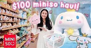 MINISO shop with me + $100 haul! 🛍️ Sanrio, plushies, and more~