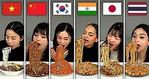 6 Asians Try Each Other Noodle For the First time!! (India, Korea, Vietnam, China, Japan, Thailand)