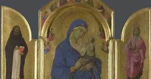 Duccio, The Virgin and Child with Saints Dominic and Aurea