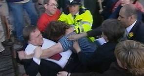 John Prescott punches protester