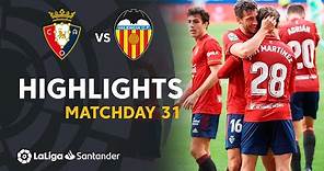 Highlights CA Osasuna vs Valencia CF (3-1)