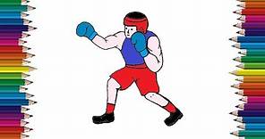 How to draw a Boxer Boxing cartoon - Boxer Boxing drawing step by step