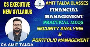 FM MCQs SECURITY ANALYSIS & PORTFOLIO MANAGEMENT by CA Amit Talda