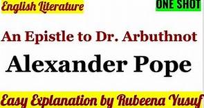 An Epistle to Dr. Arbuthnot by Alexander Pope | Easiest Explanation