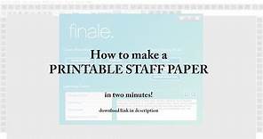 How to make a printable staff paper in two minutes! (Download link in description)