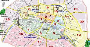MEGA GUÍA: ⛺ Mapa turístico de París con plano y fotos
