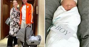 Katherine Ryan and partner Bobby reveal their newborn son's name as they leave Lindo Wing in London