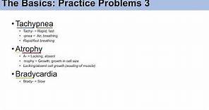 Medical Terminology - The Basics - Lesson 1 | Practice and Example Problems