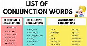 Conjunction Words: A Complete List of Conjunctions in English