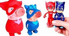Disfraces de Peppa Pig ⚡🌈 Peppa y George se disfrazan de Buhíta y Gatuno de PJ Masks