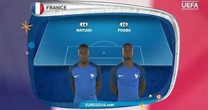 France line-up v Germany: UEFA EURO 2016