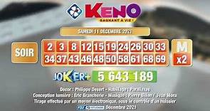 Tirage du soir Keno gagnant à vie® du 11 décembre 2021 - Résultat officiel - FDJ