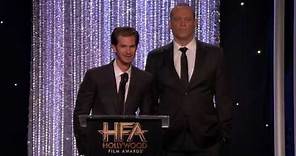 Andrew Garfield and Vince Vaughn Present the Director Award to Mel Gibson