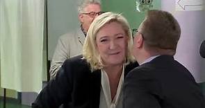 France's Marine Le Pen votes in presidential poll