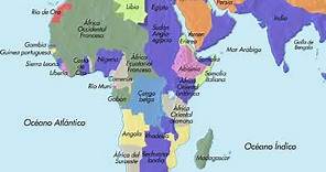 Vídeo animación en mapa sobre la colonización de África