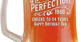Personalized Birthday Beer Mug - 30th 40th 50th 60th Birthday Gift for Him, Dad, Guys - Custom Beer Glass, Vintage Aged To Perfection