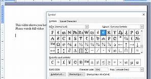 How to insert POUND Sign in MS Word
