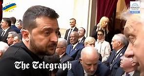 Zelensky confronts Viktor Orban at Javier Milei inauguration