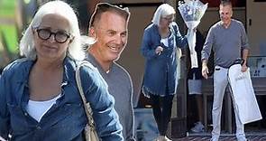Kevin Costner buys a gift for his ex-wife Cindy Silva's Birthday, looking happy and smiling as he sh