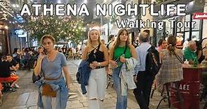 Athens Nightlife, Greece Walking Tour 4K – With Captions