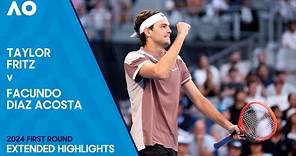 Taylor Fritz v Facundo Diaz Acosta Extended Highlights | Australian Open 2024 First Round