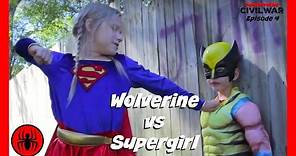 Little Heroes Wolverine vs Supergirl In Real Life | Civil War Episode 4 | Superhero Kids Movie