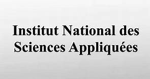 Institut National des Sciences Appliquées