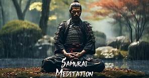 Samurai Meditating In The Rain - Letting His Soul Drift Along The Water