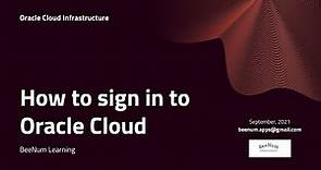 How To Sign-in to Oracle Cloud (2021)