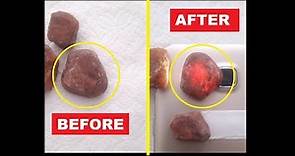 Raw Ruby Stone | Before and After | Rough Gemstones #shorts