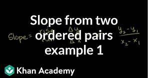 Slope from two ordered pairs example 1 | Algebra I | Khan Academy