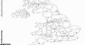 Mapa del Reino Unido para colorear, pintar e imprimir