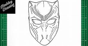 How to Draw Black Panther Face Mask