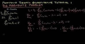 Portfolio Theory: Quantitative Tutorial 1 ( The Markowitz Problem)*
