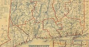 Map of Connecticut and Its History (1846)