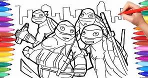 Teenage Mutant Ninja Turtles Coloring Pages | How to Draw TMNT | TMNT Coloring Book