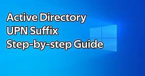 How to add a UPN suffix to Active Directory