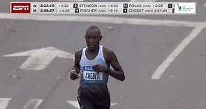 Evans Chebet of Kenya wins the New York City Marathon men's race