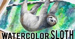 Easy Watercolor Sloth Painting Tutorial
