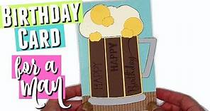 How to make a DIY Beer Birthday Card Tutorial for your man, Beer greeting card for your dad