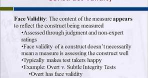 Types of Validity