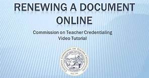 Renewing a Document Online
