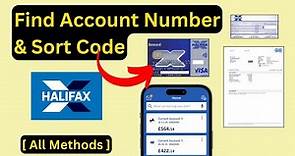 Find Account Number and Sort Code Halifax | View/Check Halifax Account number & Sort Code Online App