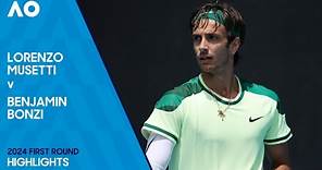 Lorenzo Musetti v Benjamin Bonzi Highlights | Australian Open 2024 First Round