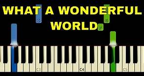What A Wonderful World - EASY Piano Tutorial - Louis Armstrong