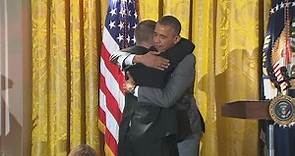 Tim Harris shares story of hugging the president