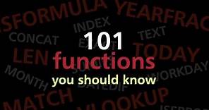 101 Excel Functions you should know