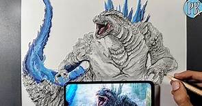 How to draw Monster Godzilla // Full outline and coloring tutorial