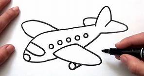 Como dibujar UN AVIÓN fácil paso a paso - How to draw a plane