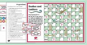Advanced Prepositions Snakes and Ladders